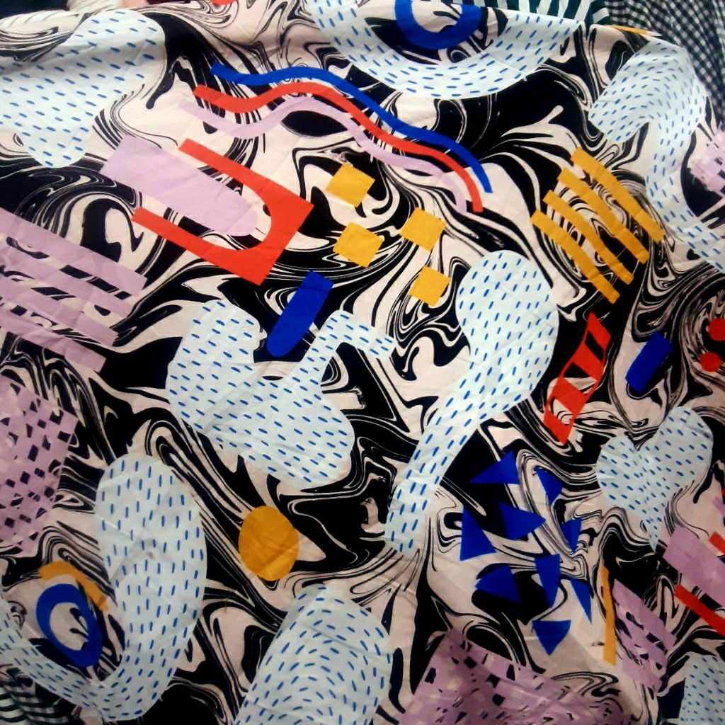 KAIN KATUN POPLIN MOTIF ABSTRAK  - KAIN KATUN MOTIF ABSTRAK HARGA/0,5M