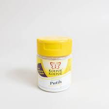 

Koepoe Koepoe putihewarna makanan Putih KOEPOE" 50 gr Bahan tambahan pangan untuk memberikan warna pada makanan dan minuman Dibuat dari bahan pilihan yang bermutu tinggi untuk kesempurnaan kue anda HALAL Tanpa Pengawet EXP DATE dijamin masih la