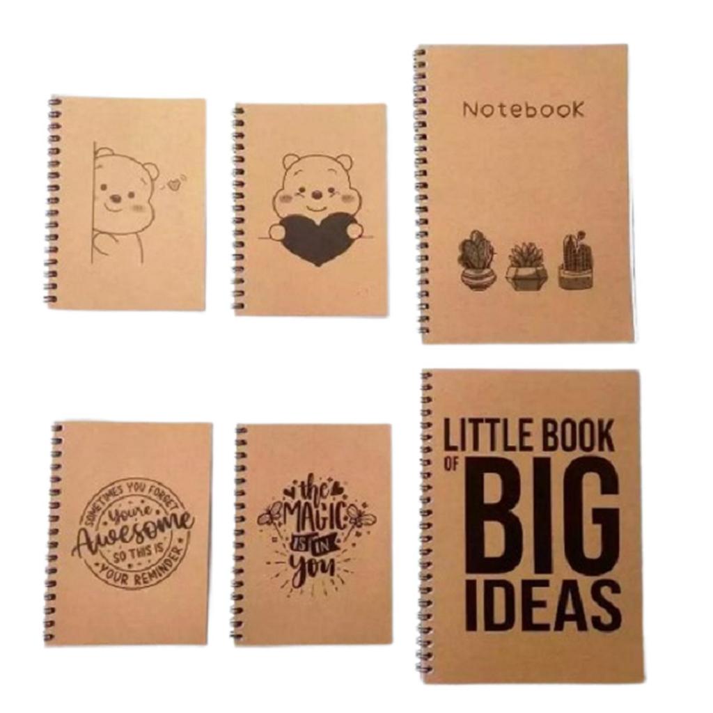 

Notebook A5 Cover Kraft Motif Printing Notebook Buku Catatan Spiral