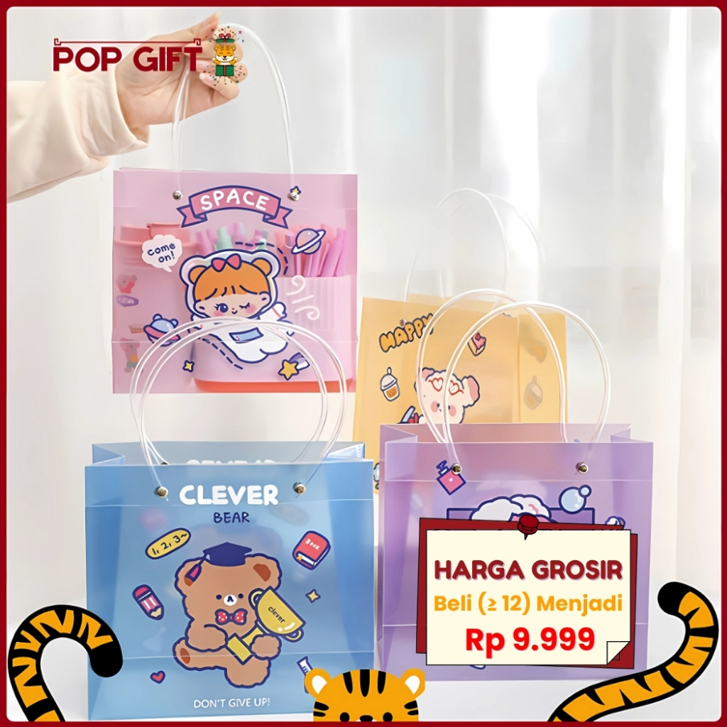 

PG Paper Bag Mini Plastik Tas Kado Lucu Motif Cartoon Paper Bag Kado Ulang Tahun Souvenir Tote Bag
