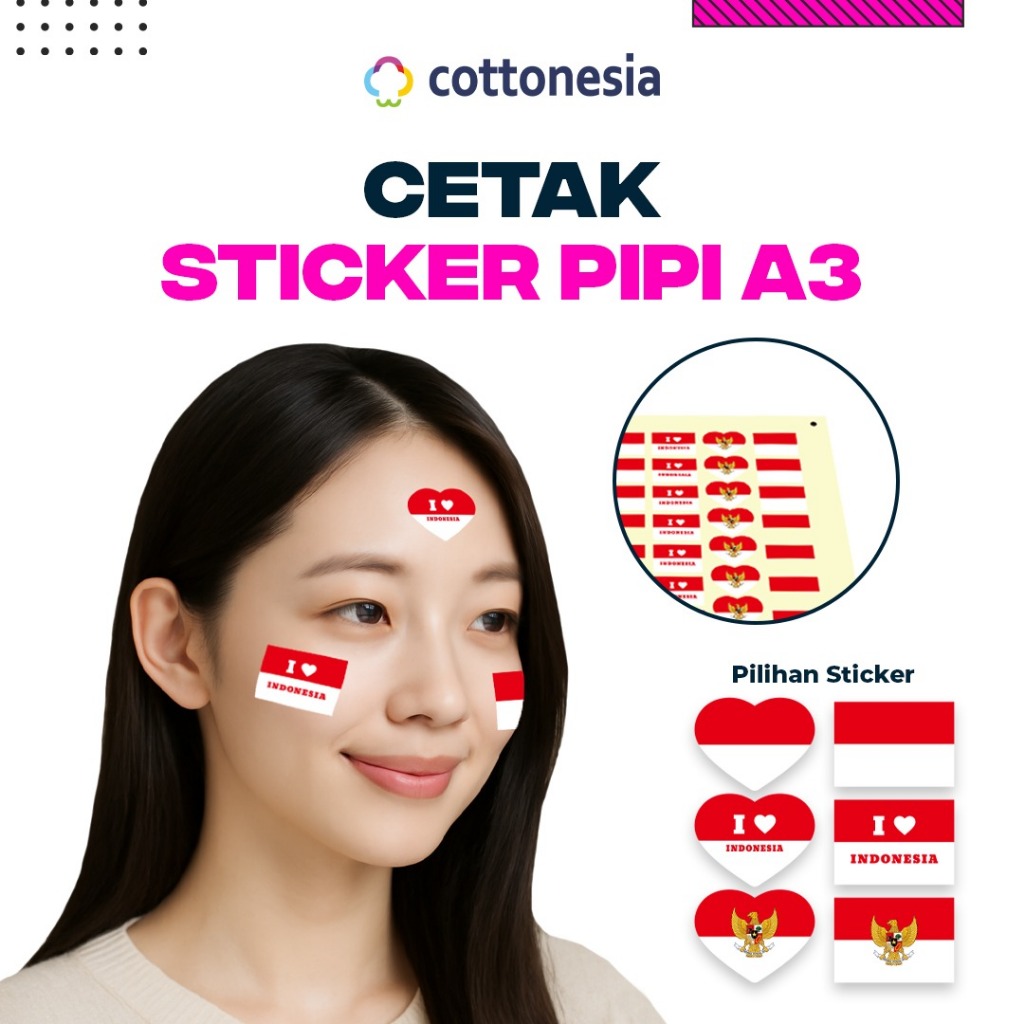

STIKER PIPI I STIKER KEMERDEKAAN A3 I PRINT STIKER MUKA I STIKER 17 AGUSTUS I TERMURAH Label Notes