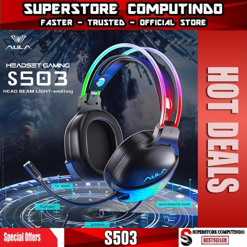 Headset Gaming AULA S503 USB – Streamer Light RGB Running
