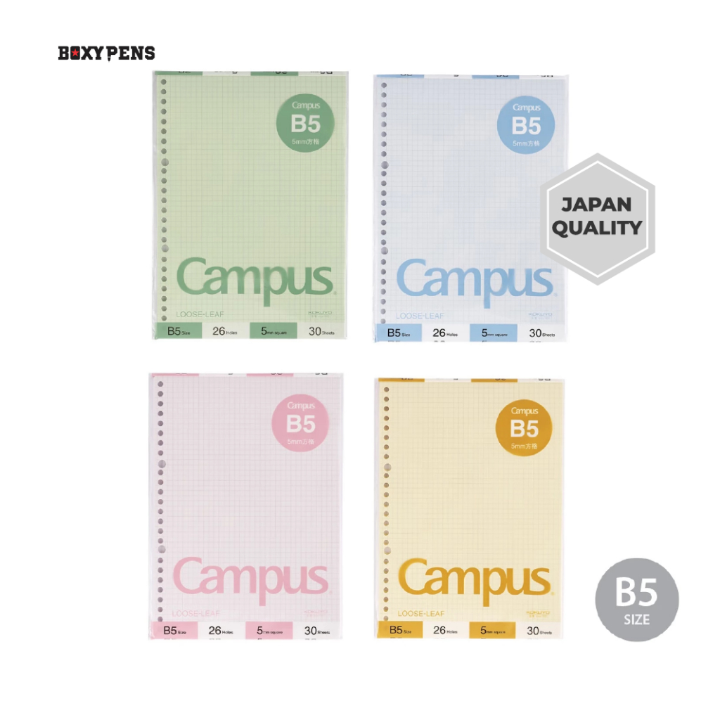 

Kokuyo Campus Loose Leaf Kertas Isi Ulang Refill B5 Garis 8mm Pastel 30 Lembar WCN-CLL1314