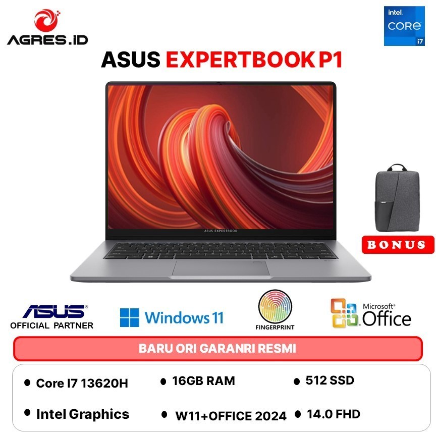ASUS EXPERTBOOK P1403CVA I7 13620H 16GB 512GB W11+OHS+O365B 14.0FHD 3Y -S67151WS