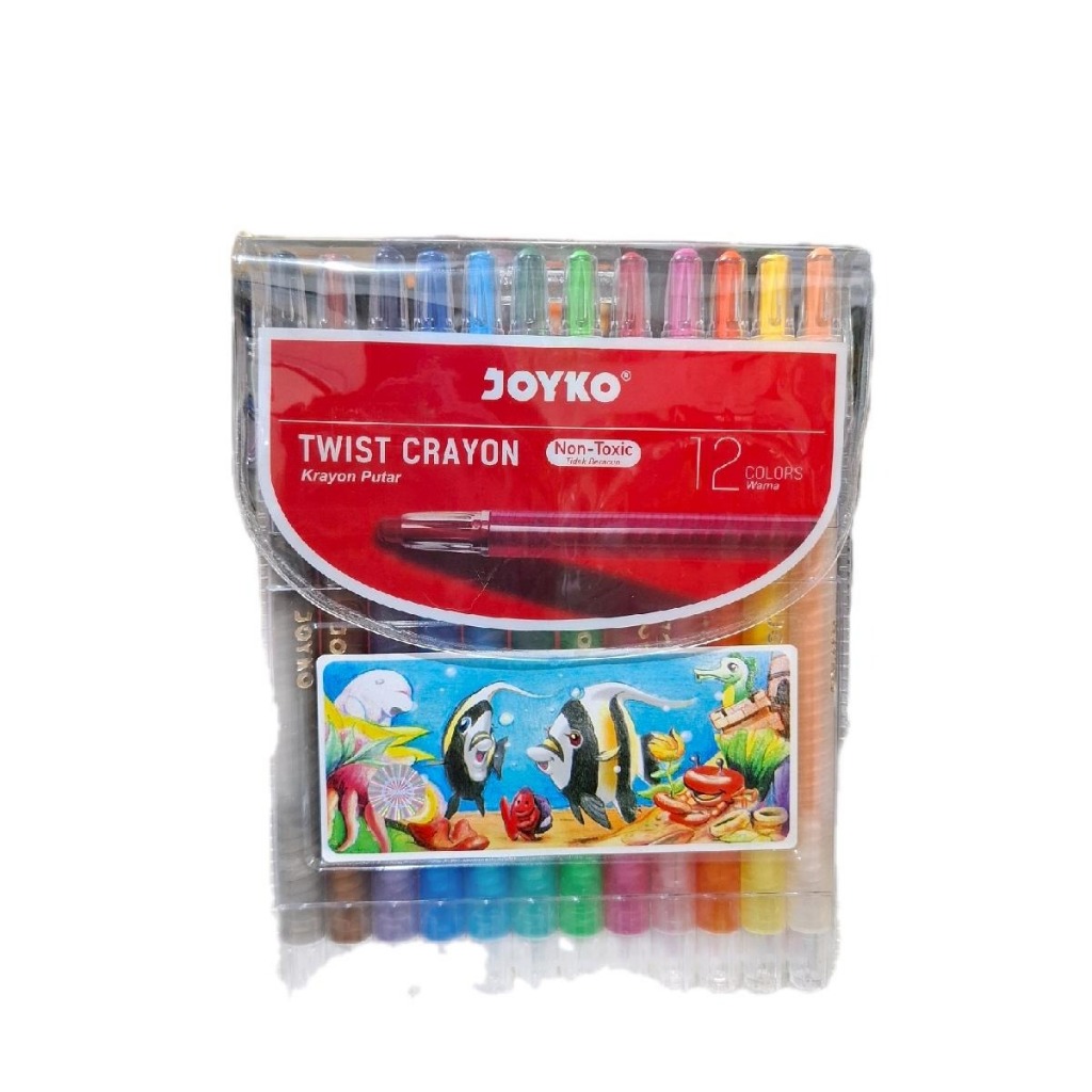 

Crayon putar Joyko 12 warna non-toxic twist crayon