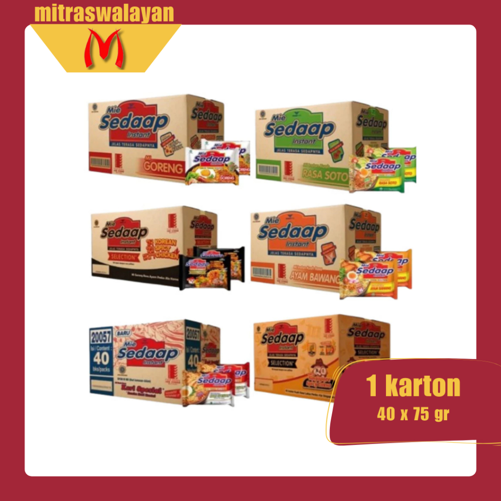 

SEDAAP Mie Instan Goreng & Kuah 1 karton isi 40 pcs - All Varian