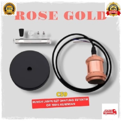 C59 RUMAH LAMPU E27 GANTUNG FITTING ESTENTIK ORI 100% KUNINGAN MODEL RETRO JADUL DEKORASI LAMPU BOHL