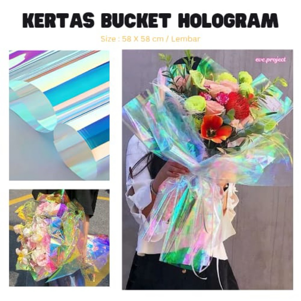 

Wrapping Hologram Buket Glowing – Plastik Estetik untuk Kado & Hampers Semarang