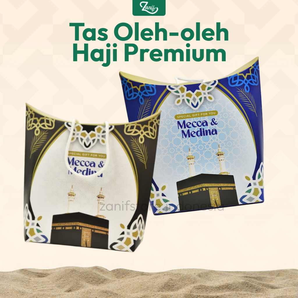 

Zanif Store - Premium Design Tas Oleh Oleh Haji Dan Umrah / Souvenir / Paper bag tali gift Hampers / isi 25 pcs