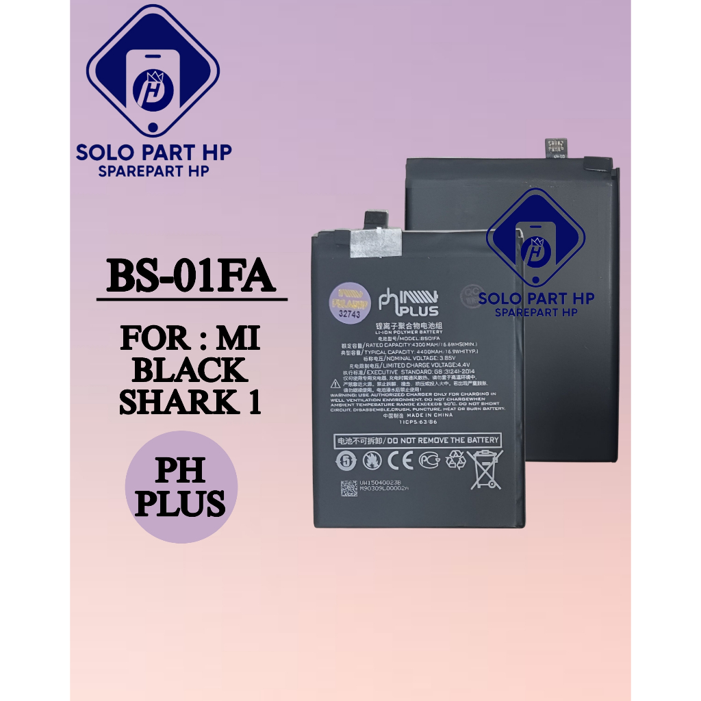 Solo Part HP BS-01FA Baterai Xiaomi Black shark 1