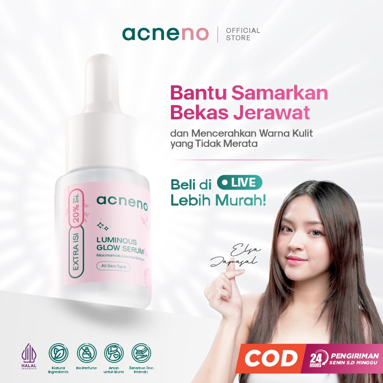 [DISKON LIVE] Serum Bekas Jerawat - Acneno Pink Luminous Glow Serum isi 12ml | Pudarkan Bekas Jerawa