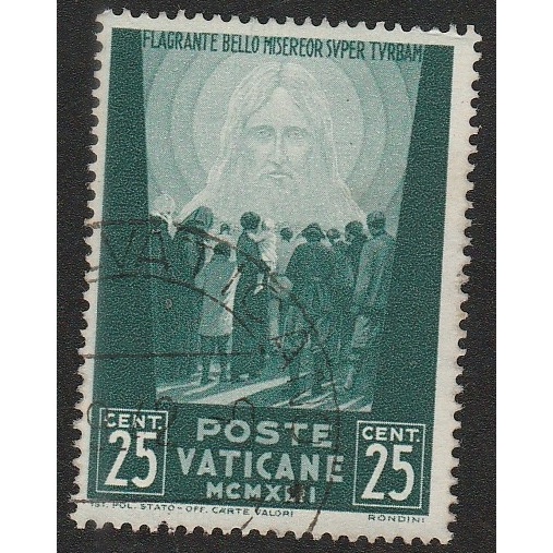 

A 12711 SATU BUAH PRANGKO POSTE VATICANE NOMINAL 25 CENT TEMA PENAMPAKAN DENGAN KONDISI SUDAH ADA CAP