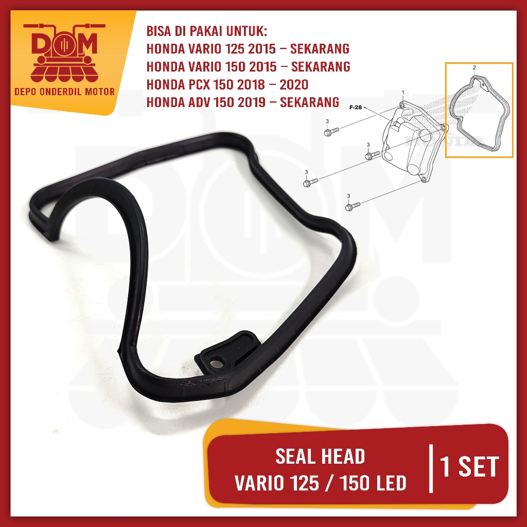 Seal Head Vario 150 SRM (PSP) Sil Karet Gasket Head Cover Tutup Silinder Cop Honda Vario New 125 Esp