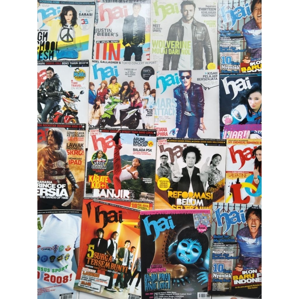 Majalah HAI EDISI TAHUN 2008, 2009, 2010, 2011, 2012, 2013, 2014, 2015, 2016 Majalah Musik Remaja
