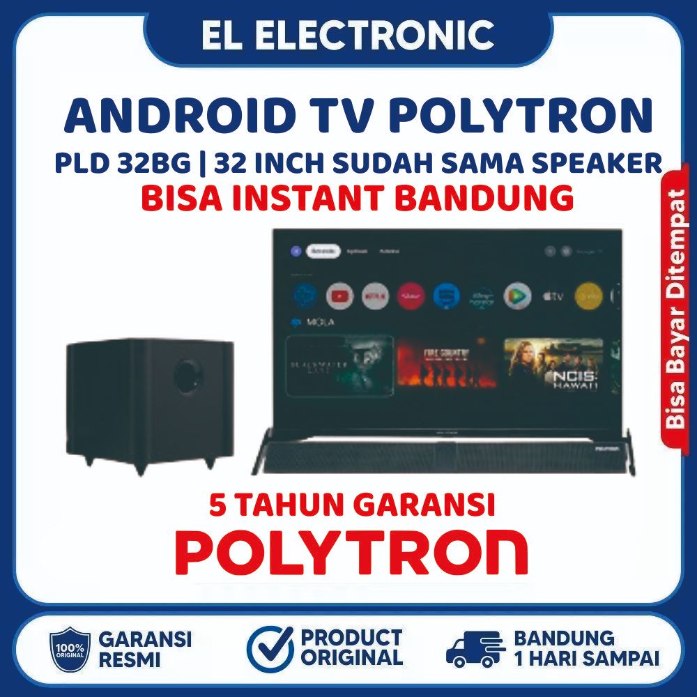 TV POLYTRON 32 INCH PLD32BAG9858 PLD 32 BAG 9858 CINEMAX SOUNDBAR - 32BG