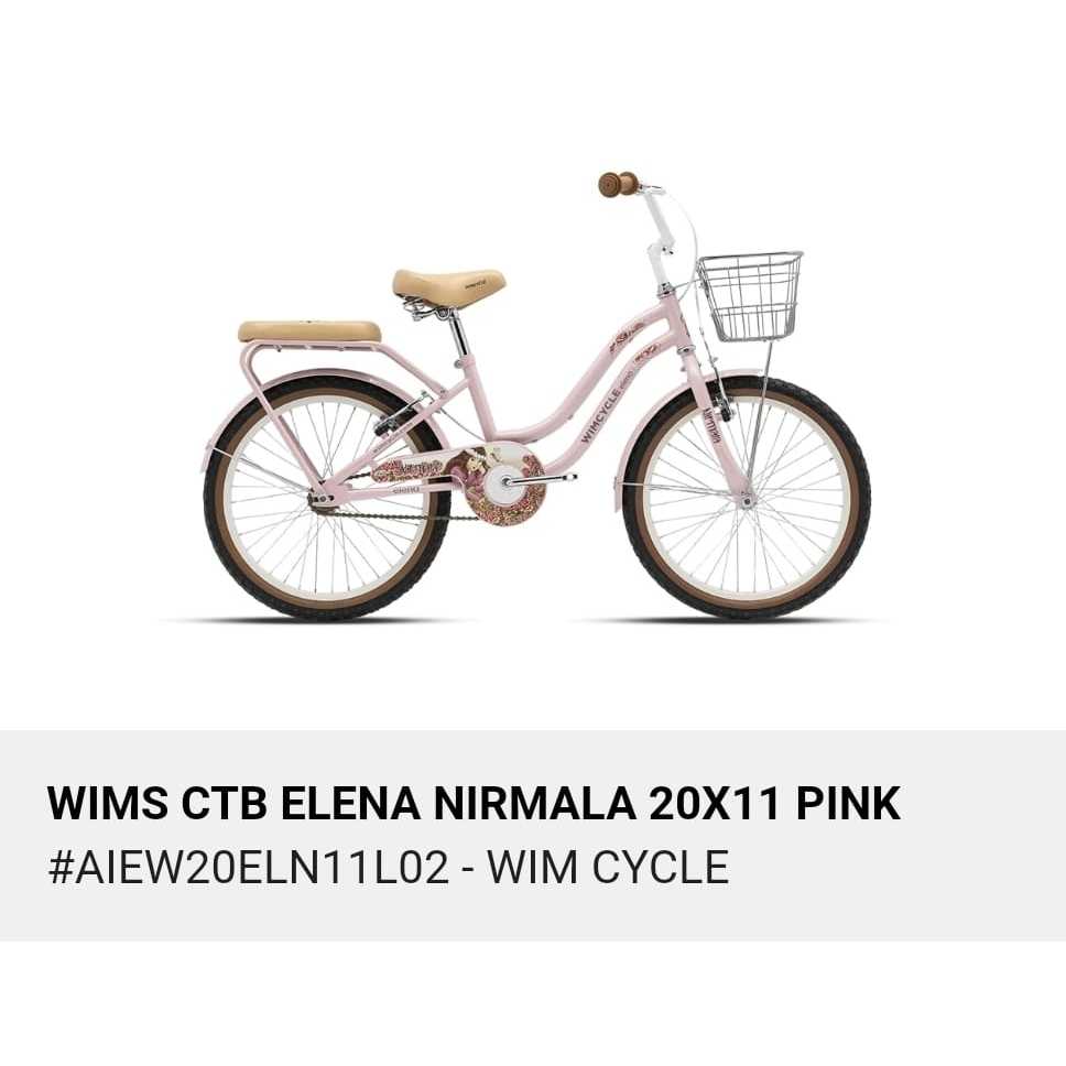 Sepeda Anak Mini WIMCYCLE 20 Inch ELENA LOVE ELENA NIRMALA  Sepeda Anak Keranjang Perempuan