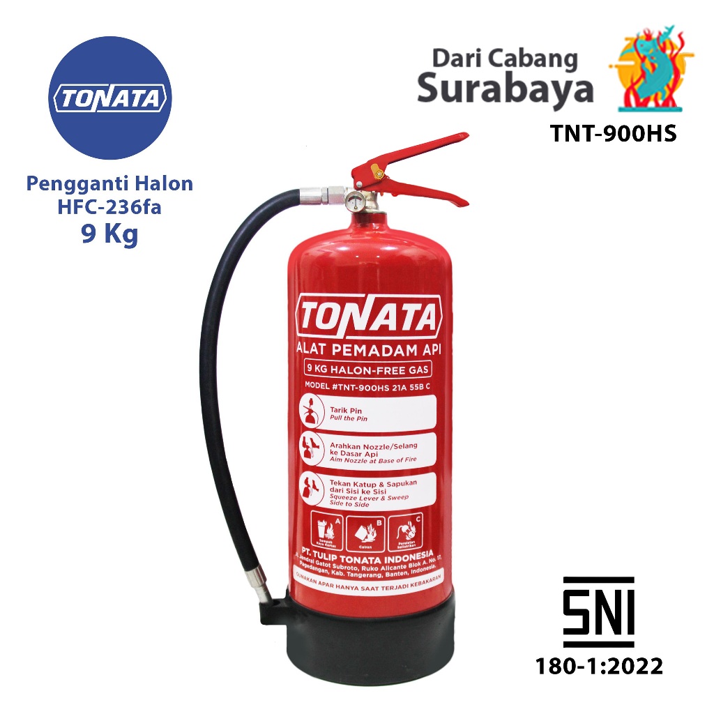 Alat Pemadam Api Tonata SNI / APAR Clean Agent HCFC/HFC 9 kg