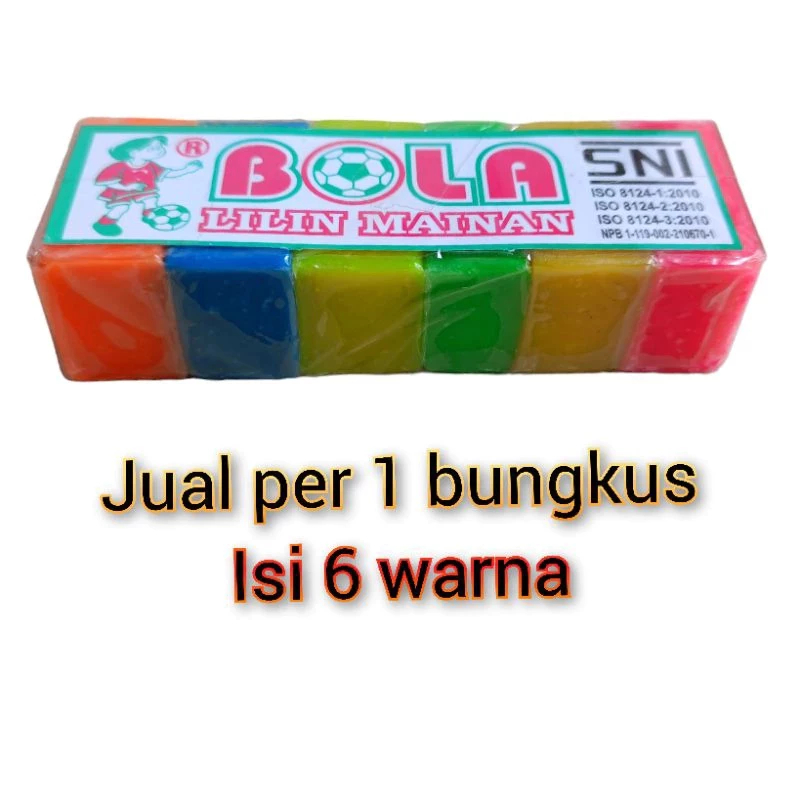 

Lilin Mainan Kecil Cap Bola SNI 6 Warna / Plastisin Mainan Edukasi