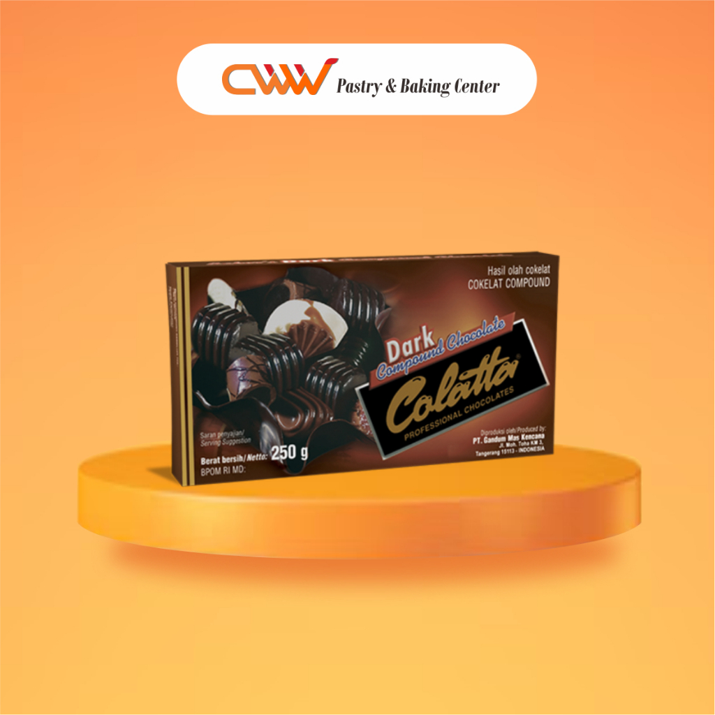 

Colatta Dark Compound Chocolate 250g Coklat Masak Ganache Topping Decor Isian Filling Kue Snack