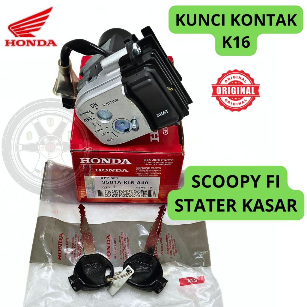 KUNCI KONTAK SET ORI HONDA K16 SCOOPY FI SCOOPY FI ESP TANPA REMOT KUALITAS ORIGINAL ASLI PRESISI