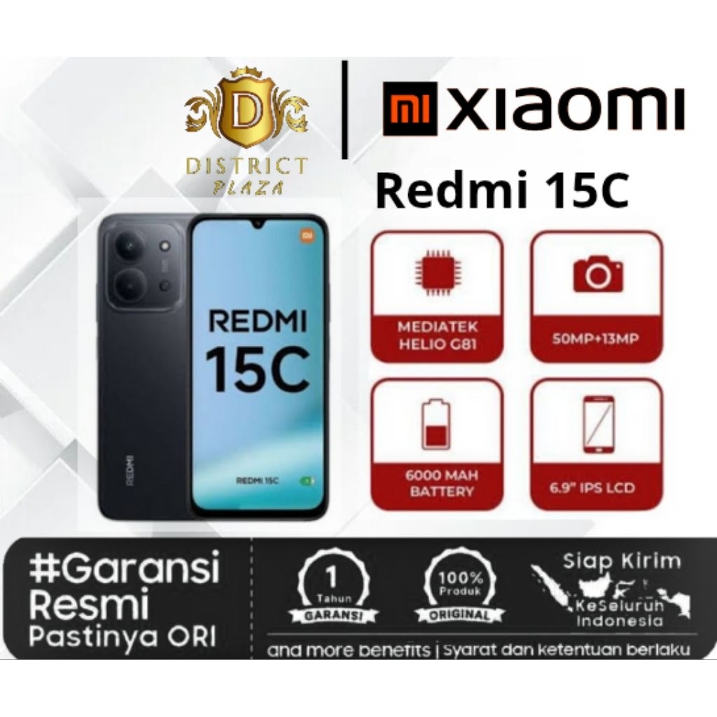 Xiaomi Redmi 15C Ram 6/128 8/256GB BNIB Garansi resmi Xiaomi Indonesia Xiaomi Terbaru 2025