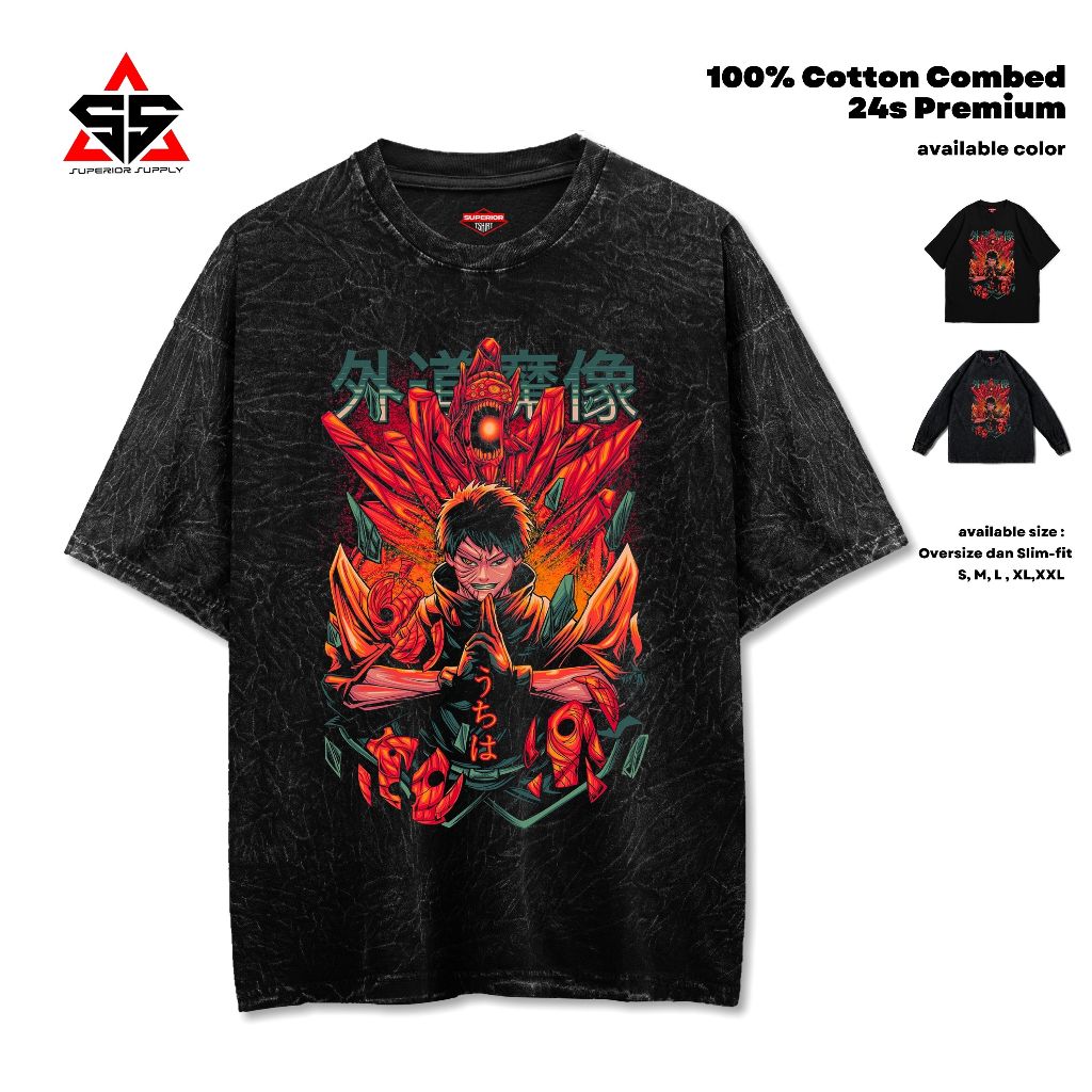 SUPERIOR Kaos UCHIHA SARADA Oversized washed tshirt longsleeve slimfit sandwash unisex SARADA-1