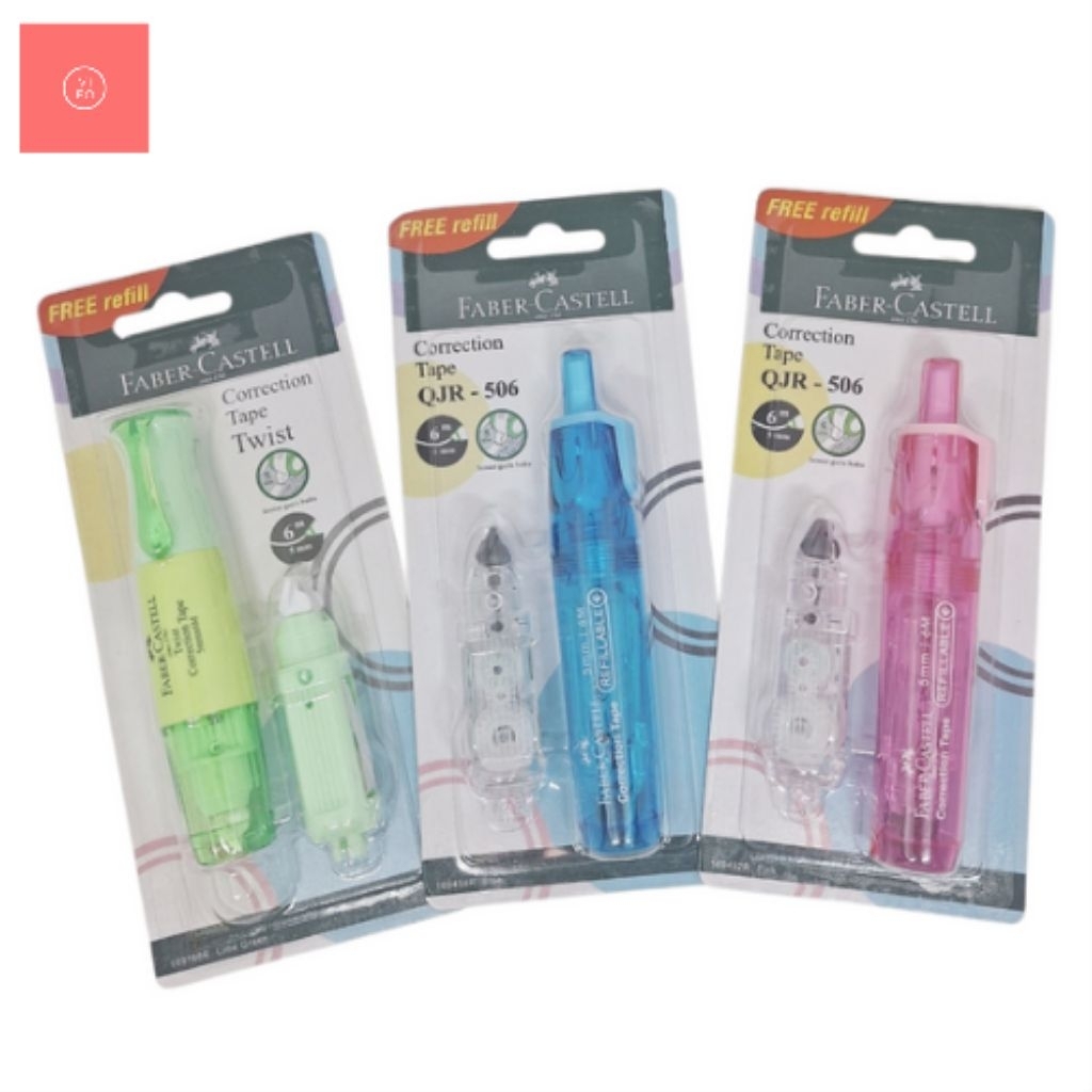 

Vifo Correction Tape Faber Castell Original + 1 Refill Tip Ex Pita Koreksi