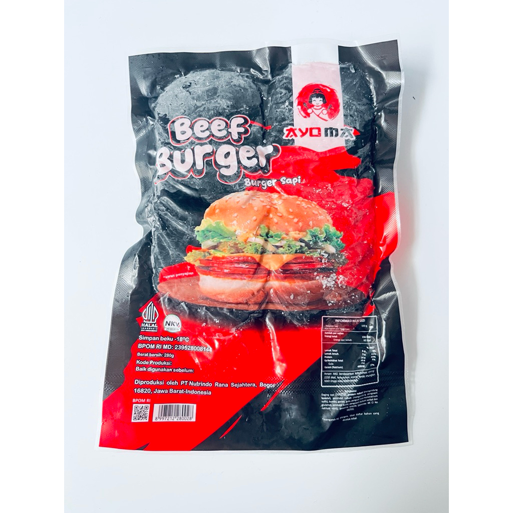 

Beef burger AYOMA 280gr || daging isian burger