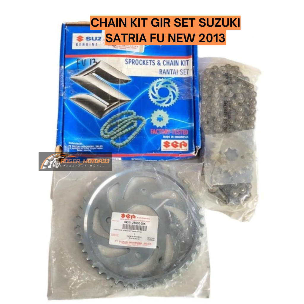 CHAIN KIT GEAR GER GIR SET GEARSET SUZUKI SATRIA FU NEW 2013 ORIGINAL