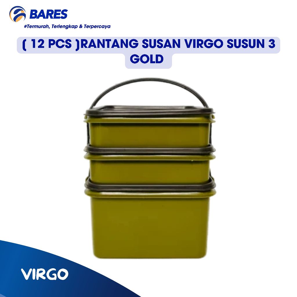 [ 12 PCS ] Rantang Susan Plastik Virgo Jumbo Susun 3 / Rantang Plastik Susun 3