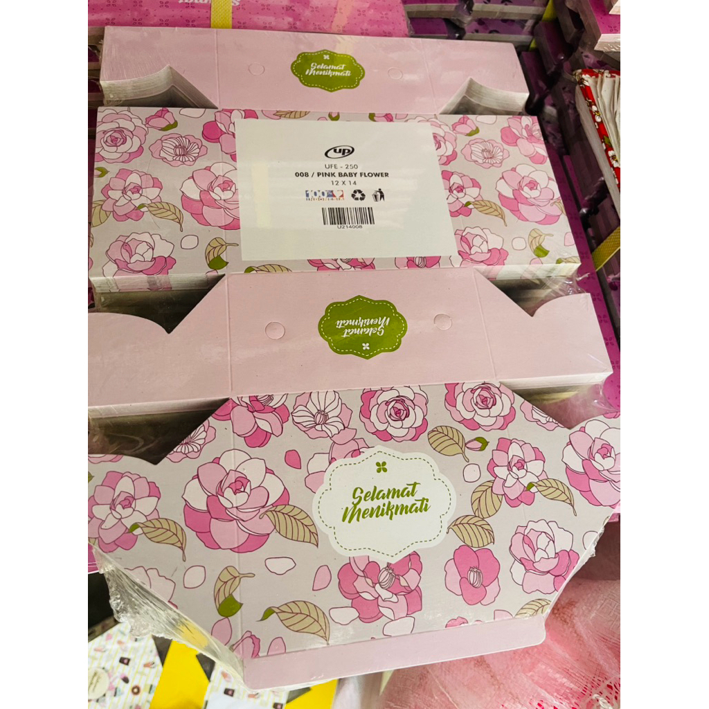 

Dus snack / dus kue / dus makanan kualitas tebal harga murah isi 100 pcs motif Pink baby flower