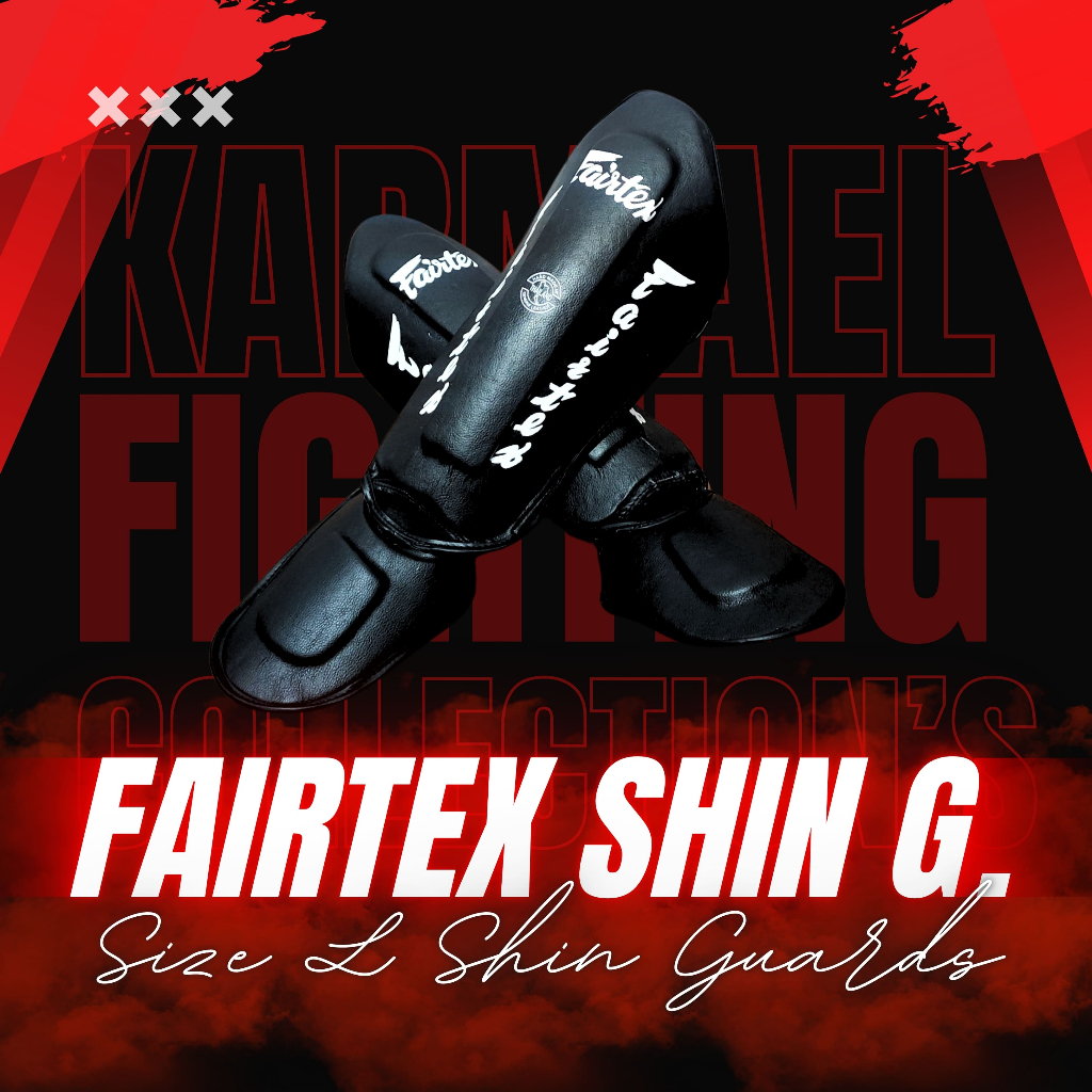 Fairtex Shin Guards Size L (Kick Boxing, Muaythai, Taekwondo, Preloved, Bekas)