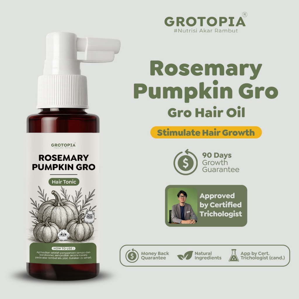 Grotopia Gro Hair Tonic Rosemary Pumpkin Seed 100ml Natural Akar Rambut Growth Anti Rontok