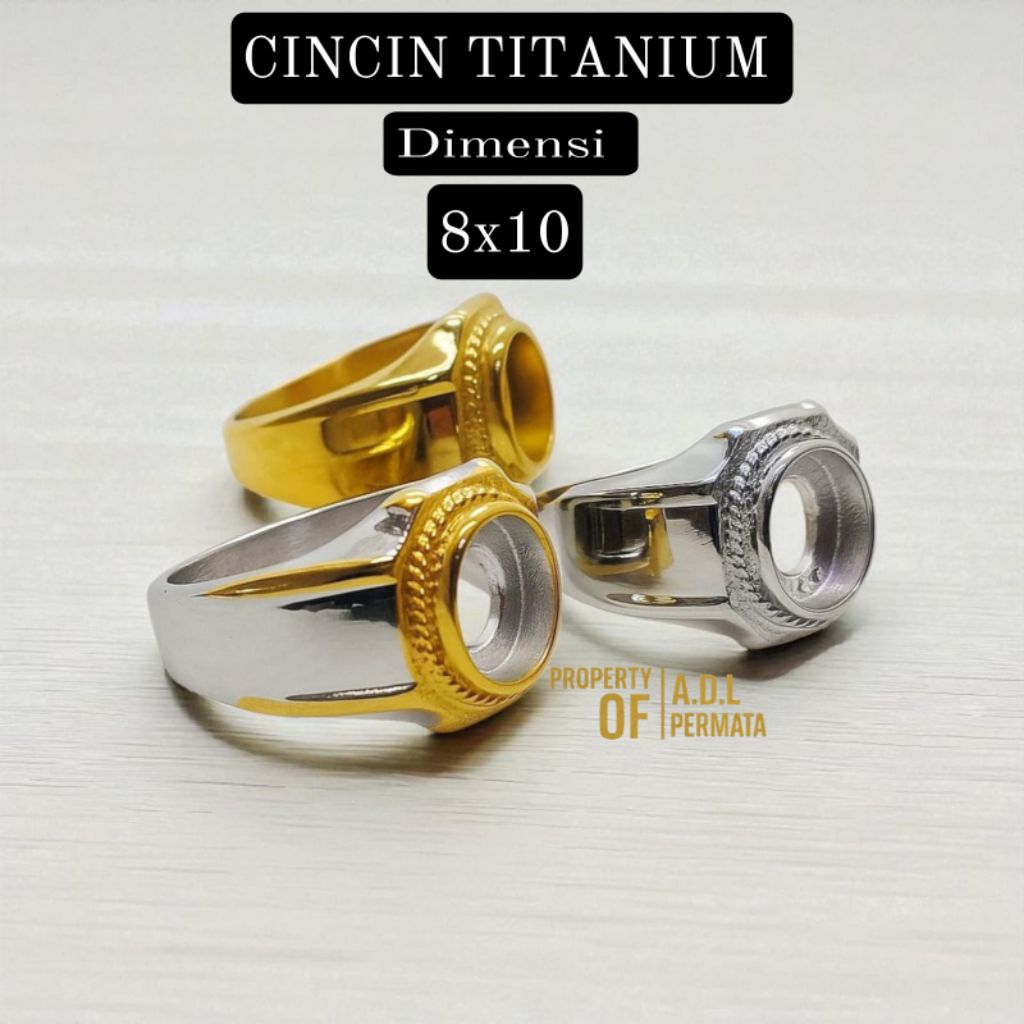 CINCIN EMBAN RING TITANIUM DIM 8X10