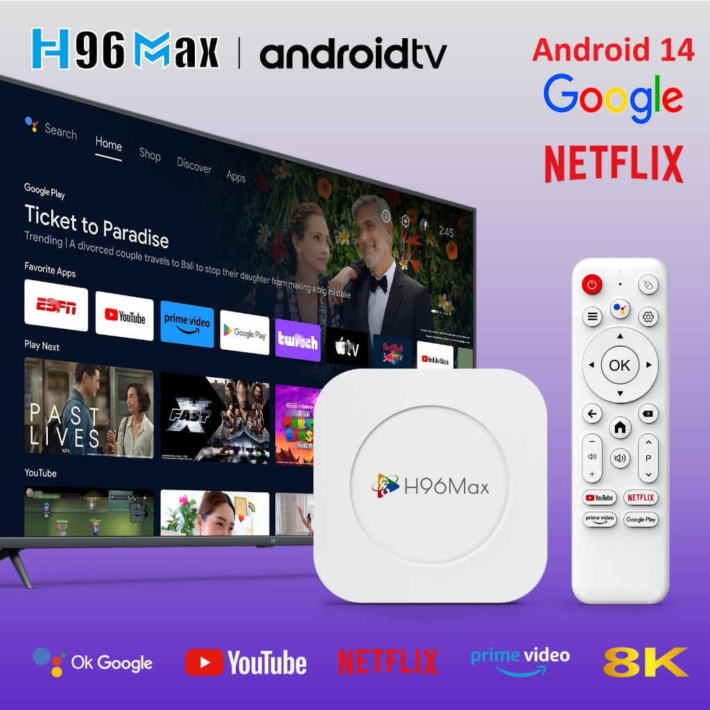 Android TV Box H96 MAX 4GB 128GB Bluetooth Miracast Resolusi 8K