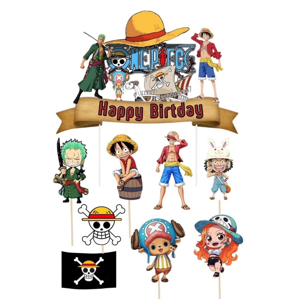 Topper Kue Kustom Topper One Piece Lutfy Custom Nama