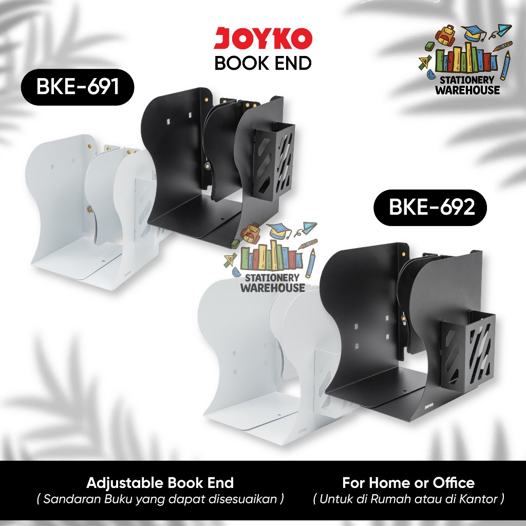 

Sandaran Buku JOYKO Adjustable Book End BKE-691 BKE-692 HITAM PUTIH