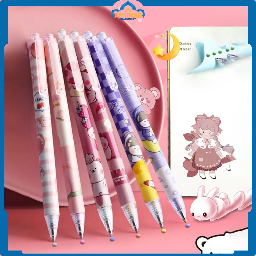 

Pulpen Lem Stik Cepat Kering Warna Permen DIY Stationery Pelajar / Pena Lem Pulpen Mekanik Ballpoint Motif Kartun Amiinah Stationery A41