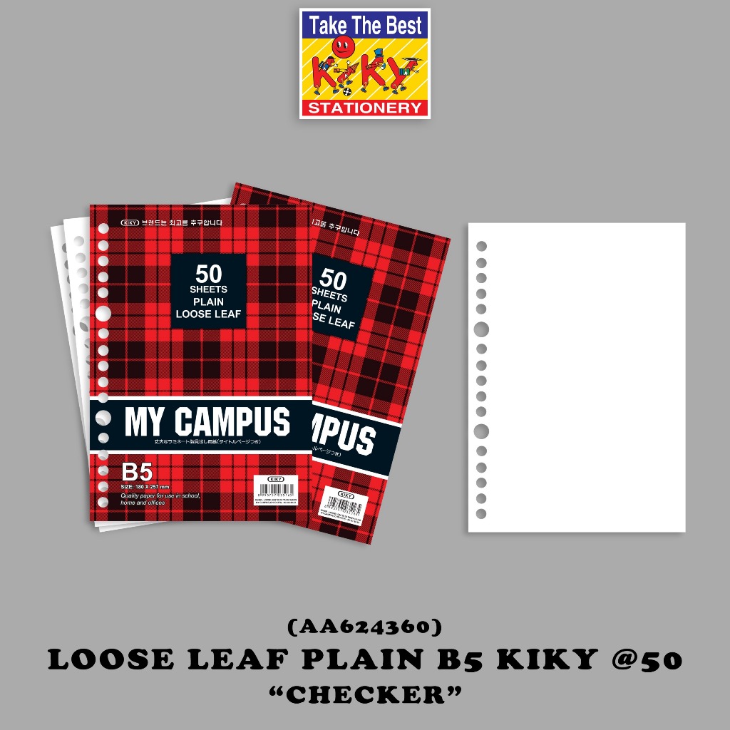 

KIKY Loose Leaf / Kertas File Putih Tanpa Garis Ukuran B5 Isi 50 Lembar