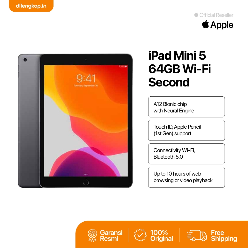 iPad Mini 5 64GB WiFi Second - Tablet Apple Original Bergaransi