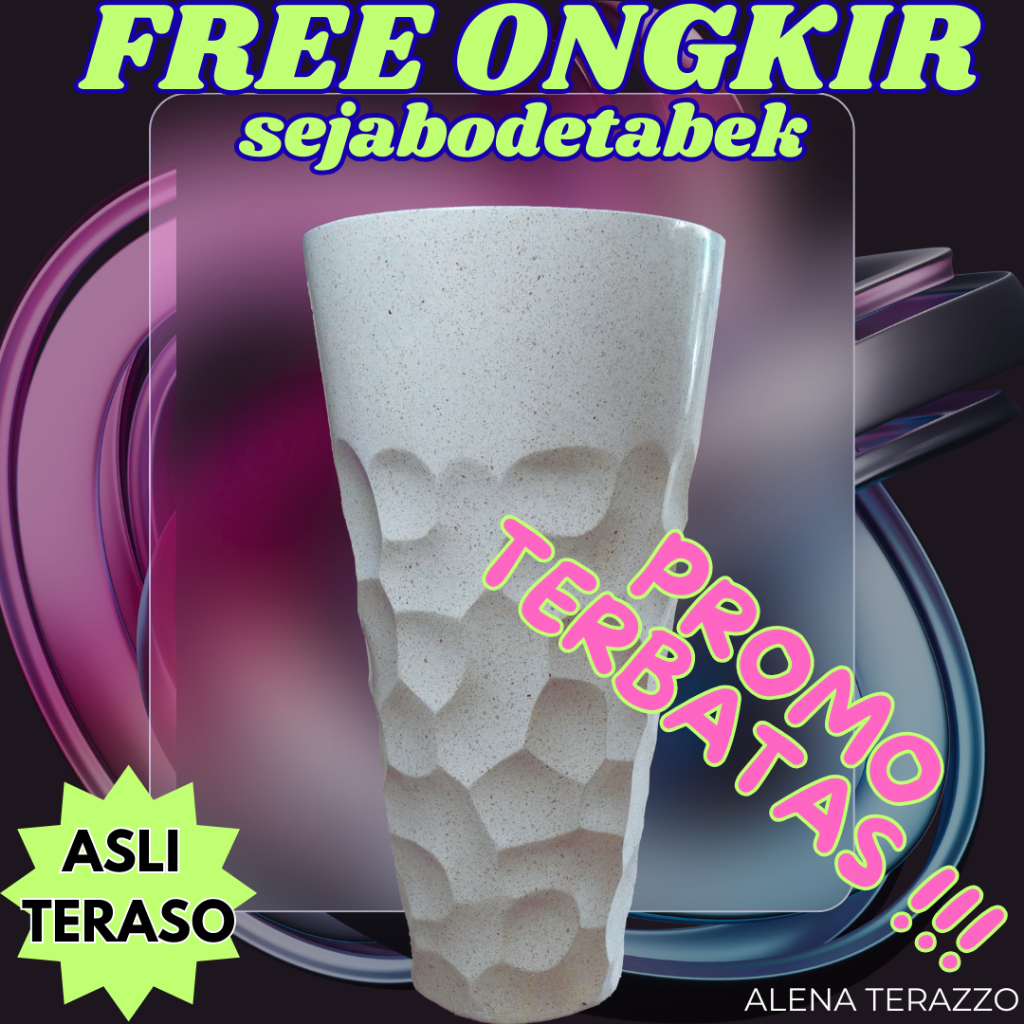 WASTAFEL TERAZZO PORTABLE MINIMALIS UNIK TIPE SETENGAH SARANG MADU ALENA TERRAZZO FREE ONGKIR