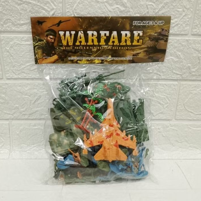 MAINAN FIGUR TENTARA KECIL 40 PCS LENGKAP DENGAN PESAWAT, TANK DAN MOBIL