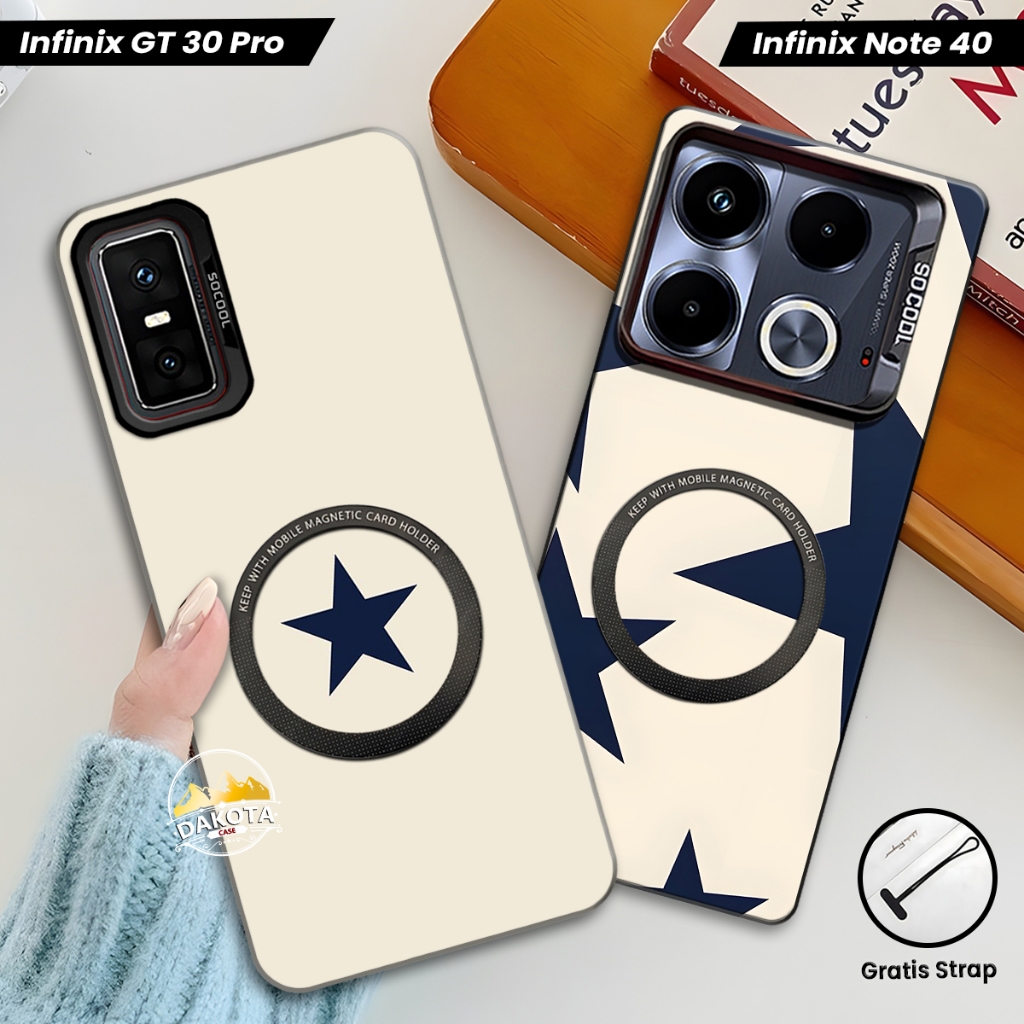 Casing Magnetic Infinix GT 30 PRO / GT 20 PRO / GT 10 PRO IMD Hologram Gambar Star | Casing Support 
