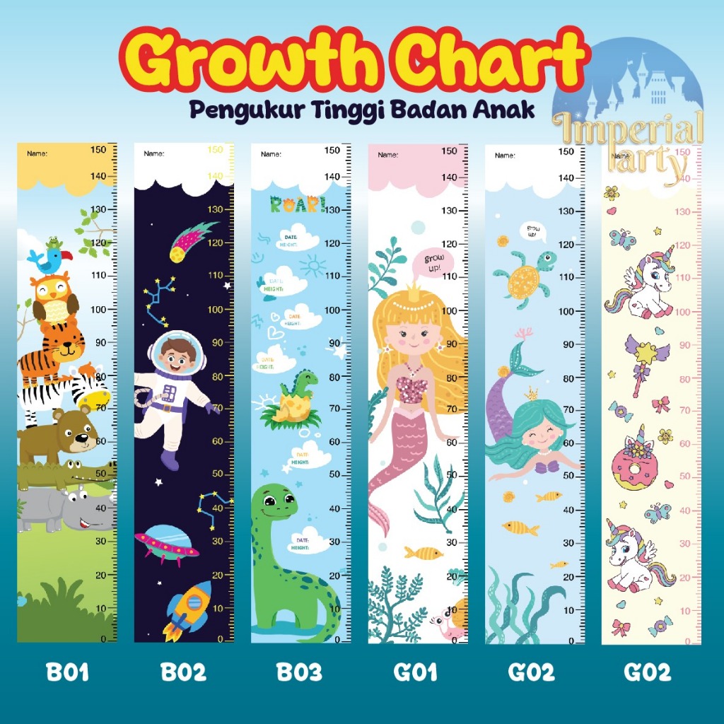 Backdrop Banner Spanduk Growth Chart Anak Pengukur Tinggi Badan Anak