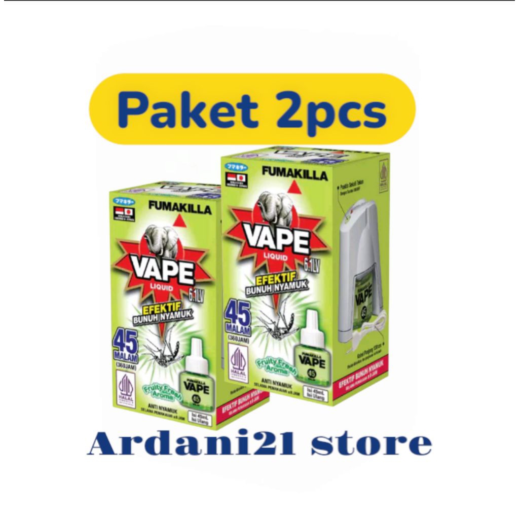 FUMAKILA VAPE REFILL 45 MALAM FRUITY 45ML( PAKET 2PCS)