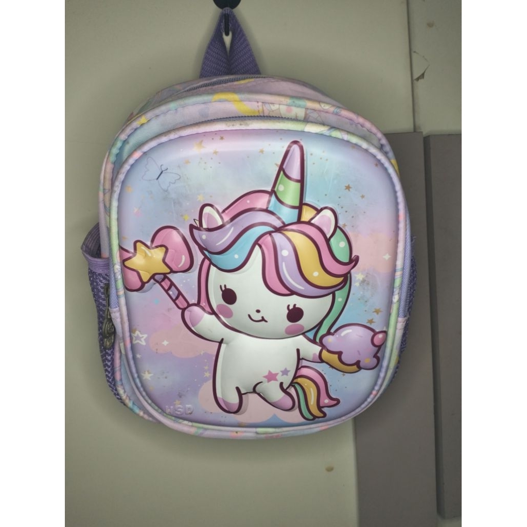 Tas unicorn ungu anak PAUD prelove