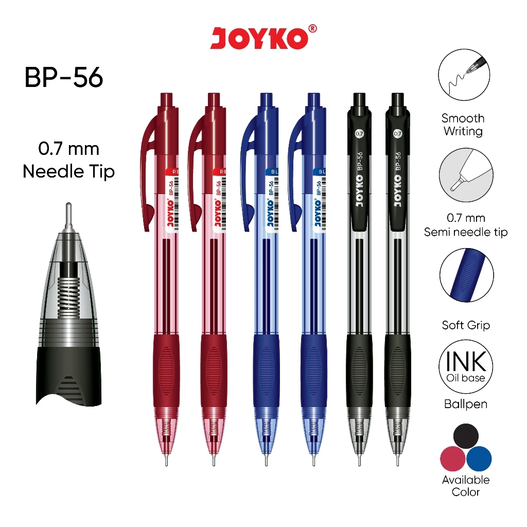 

(DAPAT 1 PAK) Pulpen Joyko BP-56 0,7 mm