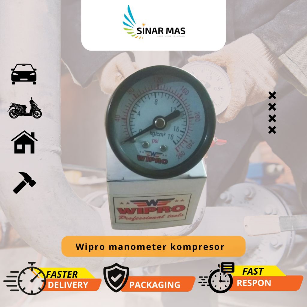 WIPRO MANOMETER KOMPRESOR 1/8"