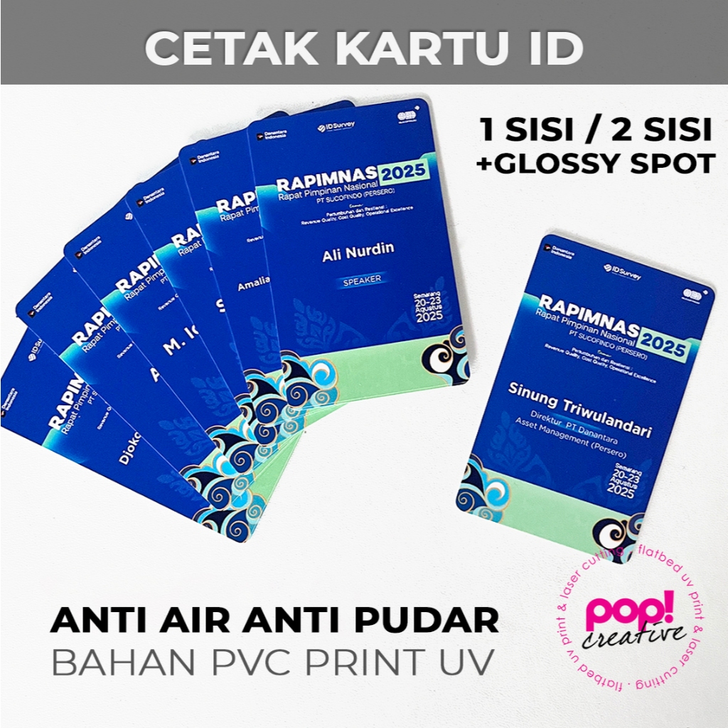 

Cetak Kartu ID Card 2 Sisi Cetak Print UV Card Member Bahan PVC