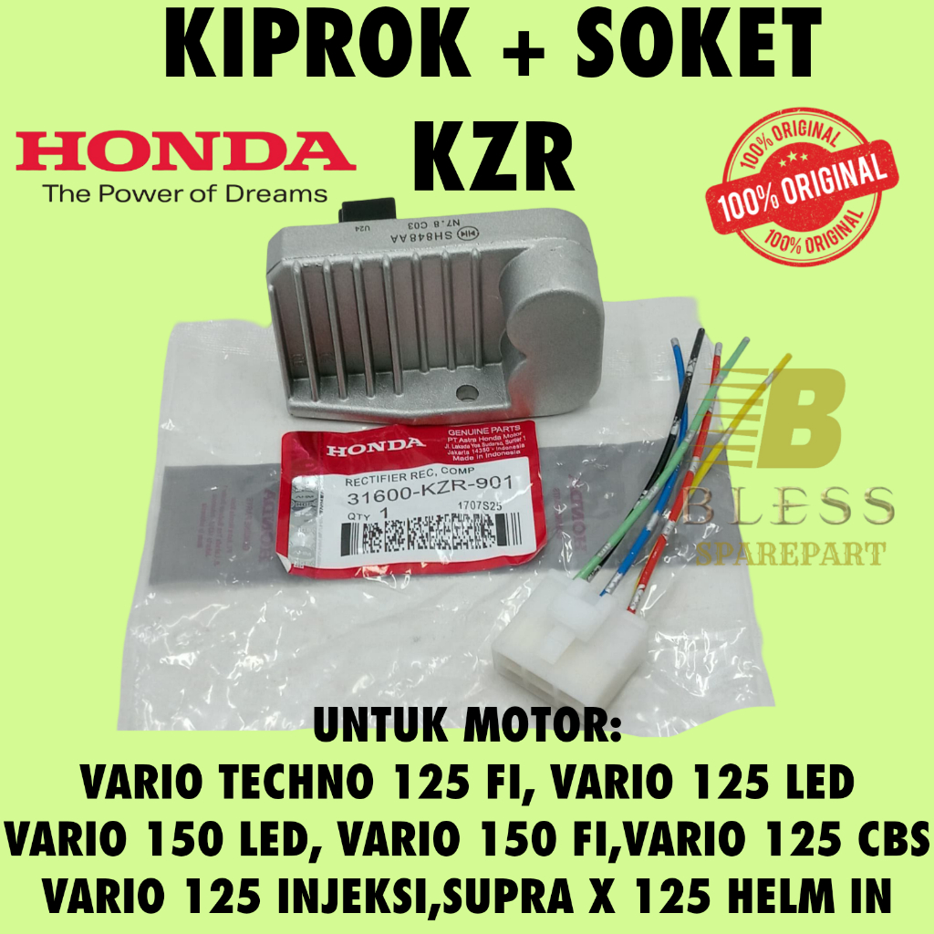 KIPROK +SOKET HONDA GARANSI VARIO 125 OLD VARIO 125 LED VARIO 125 TECHNO ORIGINAL HONDA